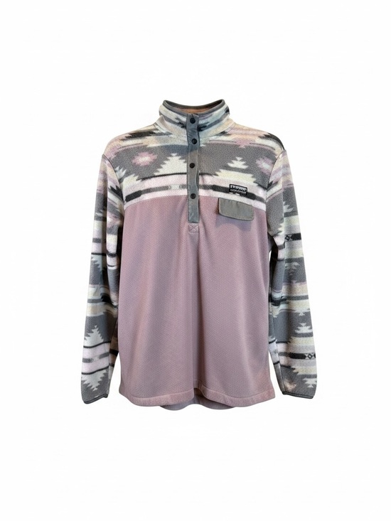 Simply Southern Jackets & Blazers - Simply Southern Sz L Pullover Fleece Snap-T in Dusty Pink & Gray
